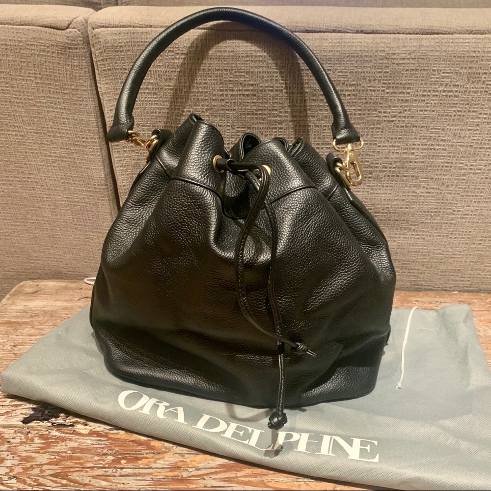 Ora Delphine Black Leather Bag